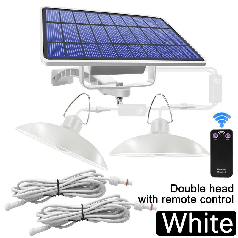 lampe solaire ip65 led étanche télécommande double tête noir moderne clips
