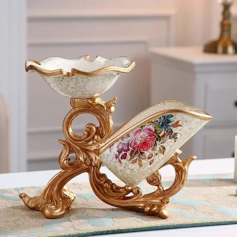 support verres bouteille vin or blanc motifs floraux baroque strass moderne