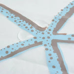 rideau douche étoiles mer coquillages motifs pois translucide moderne marin crochets métalliques blanc bleu
