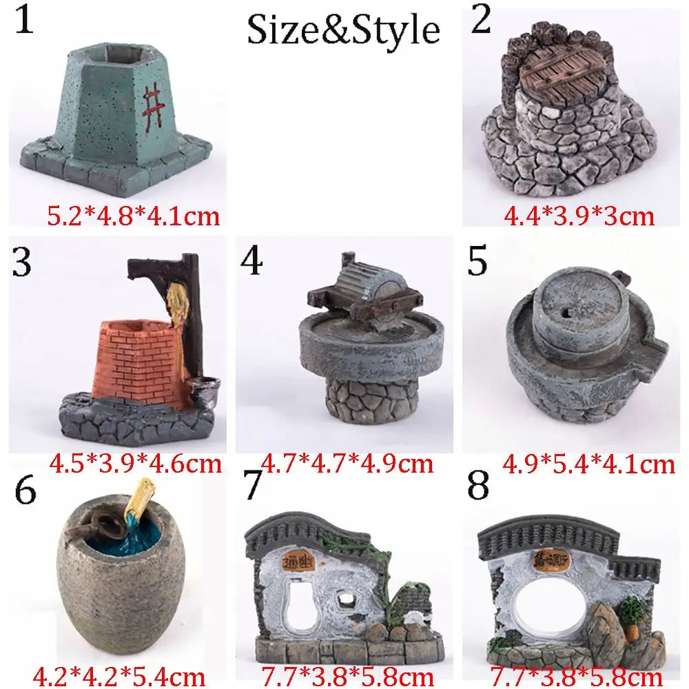 miniatures traditionnelles résine bâtiments toitures tuiles détails architecturaux gris noir vert