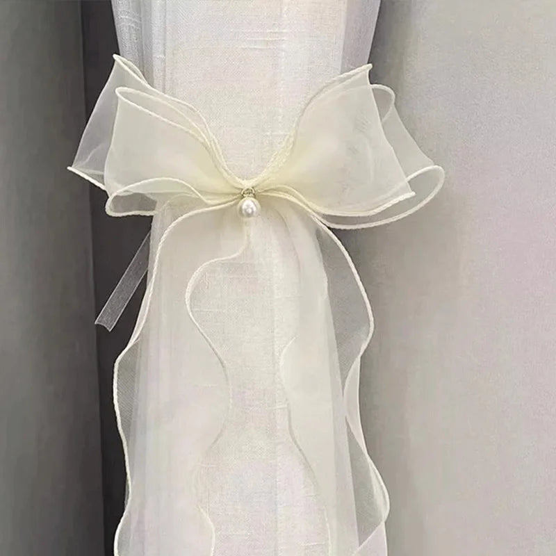 ruban fenêtre blanc organza décoratif adhésif translucide rideau maison salon moderne