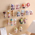 présentoir mural transparent figurines collection clips auto adhésifs multicolores modernes(cartoon) rangement jouets bricolage