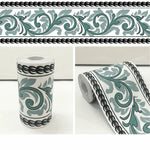 ruban décoratif auto adhésif floral géométrique classique vintage blanc vert bleu marron noir