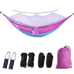 hamac camping extérieur portable deux personnes vert olive camouflage simple moustiquaire nylon poids léger