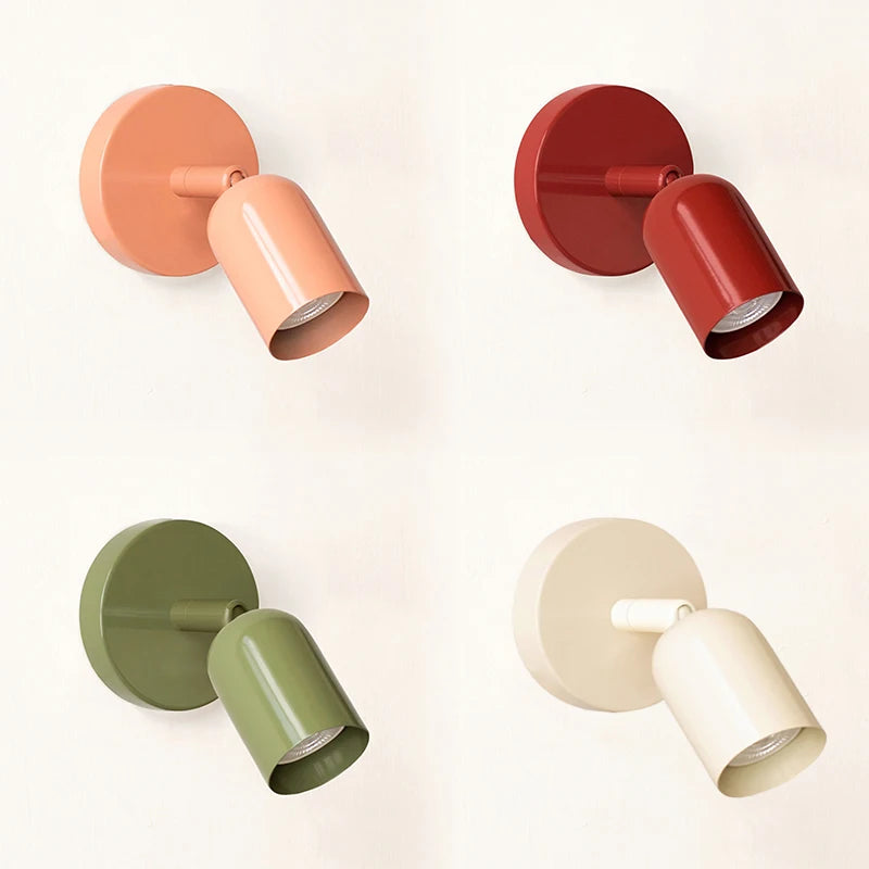 lampe murale moderne vert olive rouge beige rose pâle mat ampoule E27 5W