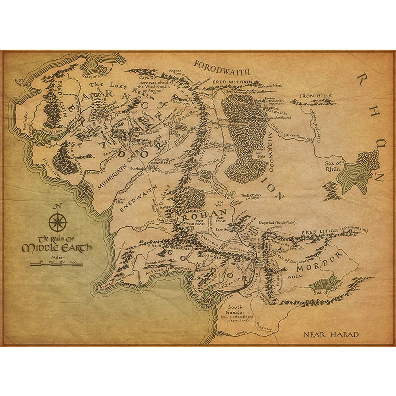 carte murale vintage cartographique toile beige nature morte sans cadre 30x40cm
