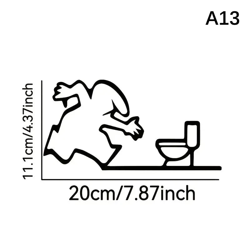 autocollant mural minimaliste noir silhouettes personnages cuisine toilettes abstrait chambre cuisine salle bain
