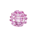vase verre transparent motif structuré fleurs blanches iris violets table bois nature déco intérieure