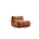 Fauteuil moderne tissu bouclé beige clair coussins d'assise dossier minimaliste