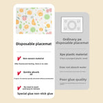 tapis table jetables fruits colorés moderne blanc vert orange rose jaune gris pack 20