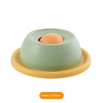 bol nourriture chat blanc jaune vert moderne fun rond lisse sans fixation interactive friandise