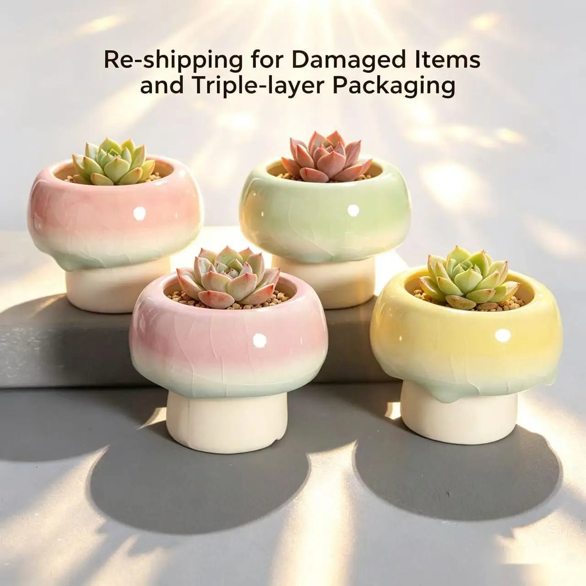 cache pot moderne porcelaine ombre pastel rose vert blanc minimalist