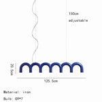 Suspension lumineuse moderne LED bleu noir blanc circulaire designINCTERUPTEURTOUCHES
