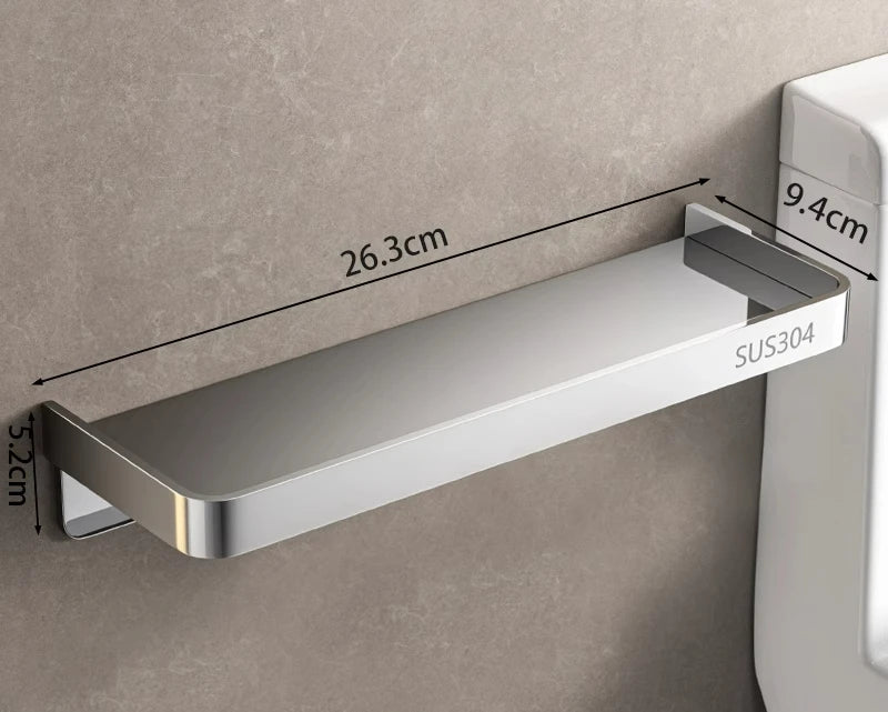 étagère murale moderne étagère métal argenté grille perforations salle bains rangement toilettessupport mural non