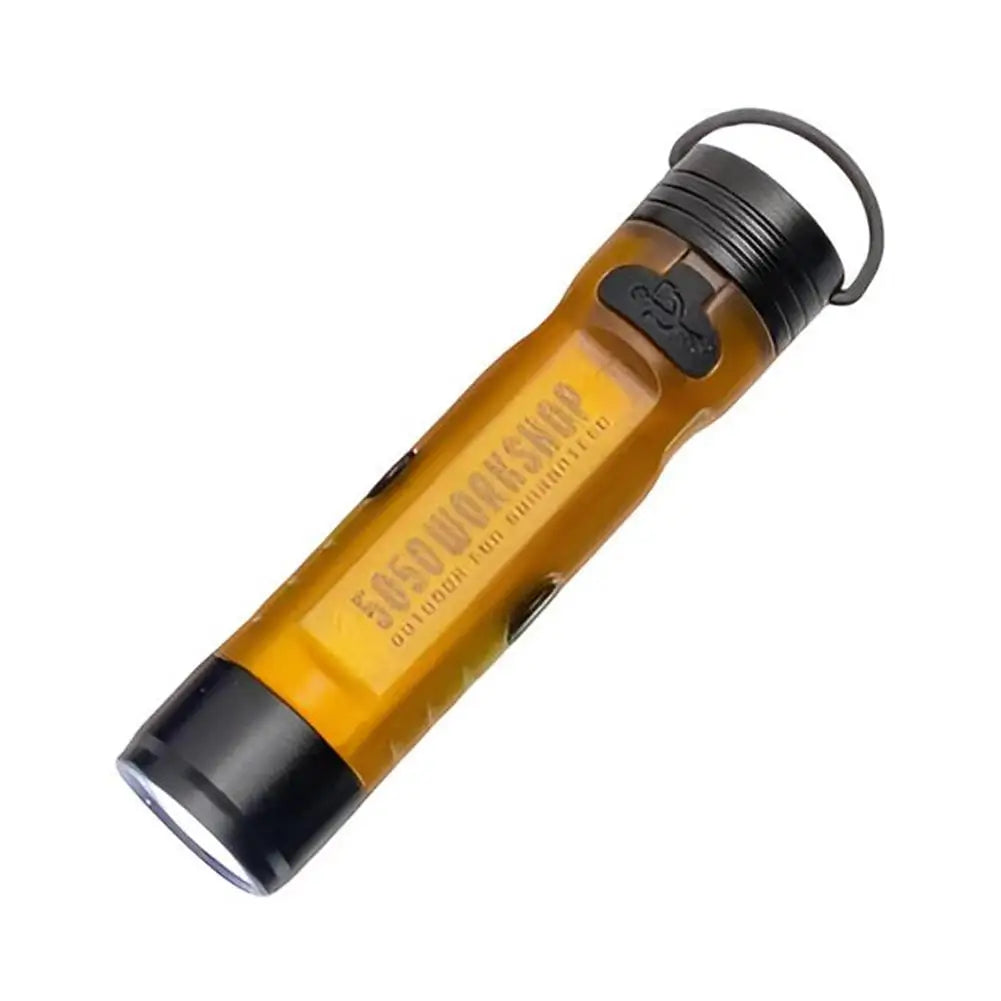 mini torche transparente moderne orange violet jaune blanc étanche camping randonnée annneau métallique