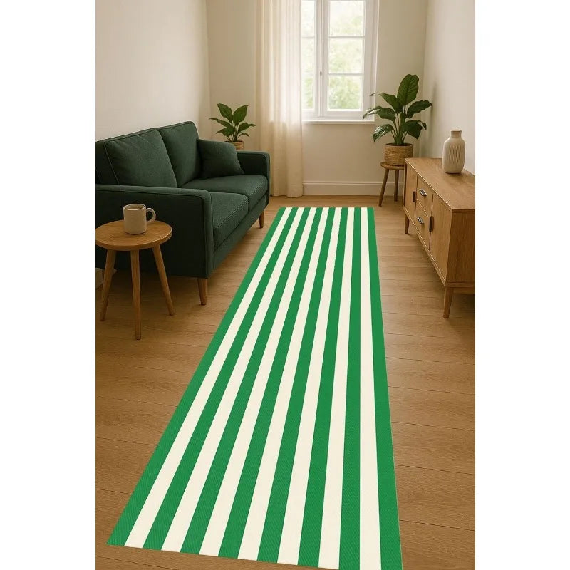 tapis moderne rayures verticaux rouge jaune blanc bleu marron minimaliste salon entrée chambreextérieur