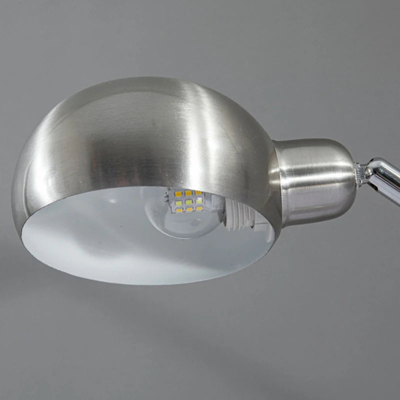 lampe moderne argentée base solide éclairage économie d'énergie chambre coucher pliable rechargeable certifiée