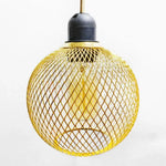 lampe suspendue moderne or noir blanc maille métallique industrielle amoule tringle 14cm 12cm 13cm