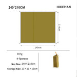 tapis sol imperméable tente vert olive uni pratique outdoor clips fixation 140x210cm 180x210cm 210x240cm