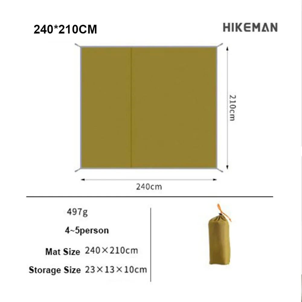 tapis sol imperméable tente vert olive uni pratique outdoor clips fixation 140x210cm 180x210cm 210x240cm
