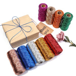 ficelle polyester 100m 1.5mm glitter violet doré bleu vert rouge moderne boîte cadeau fleur