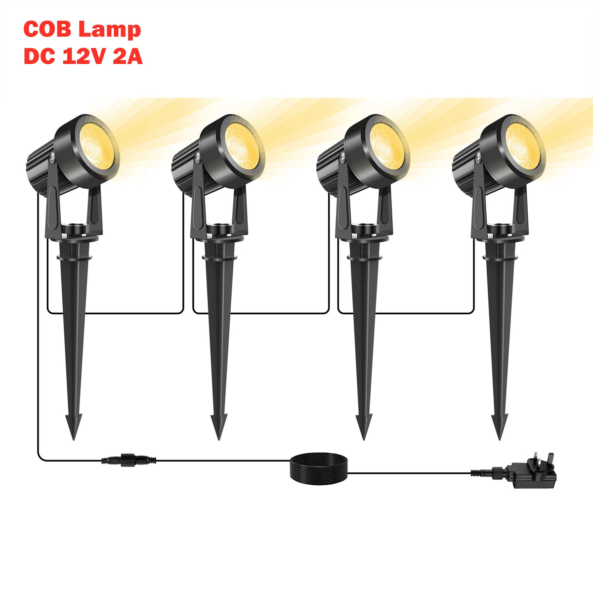 projecteurs exterieurs led jardin noir modernes 800lm ip65 abs contemporains 10lumières