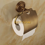 accessoires salle bain bronze doré classique finement ciselé serviette suspendue porte savon porte rouleau