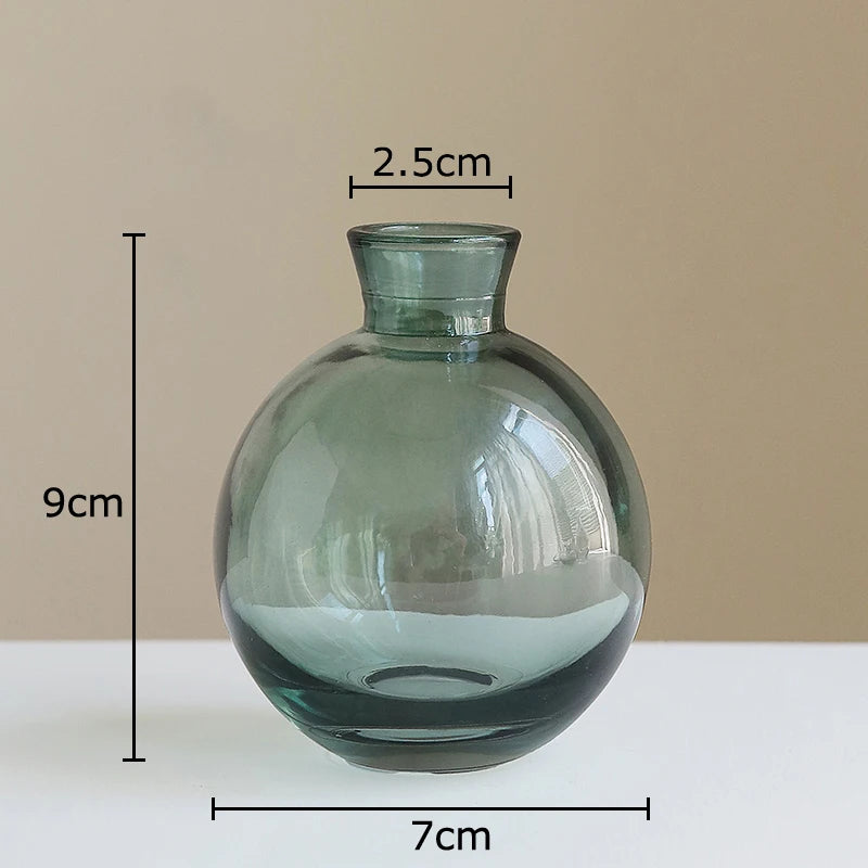 vases hydroponiques modernes transparents marron lisses décoration table plantes fleurs artificielles minimalistes