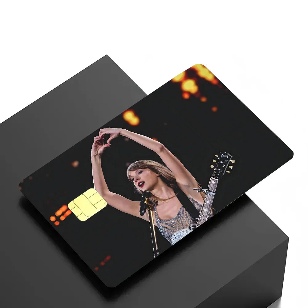 autocollants adhésifs cartes bancaires personnalisées danseur scène espoir bleu clair moderne amovibles