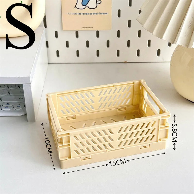 paniers rangement pliables moderne rose bleu beige vert cosmétiques papeterie étudiant