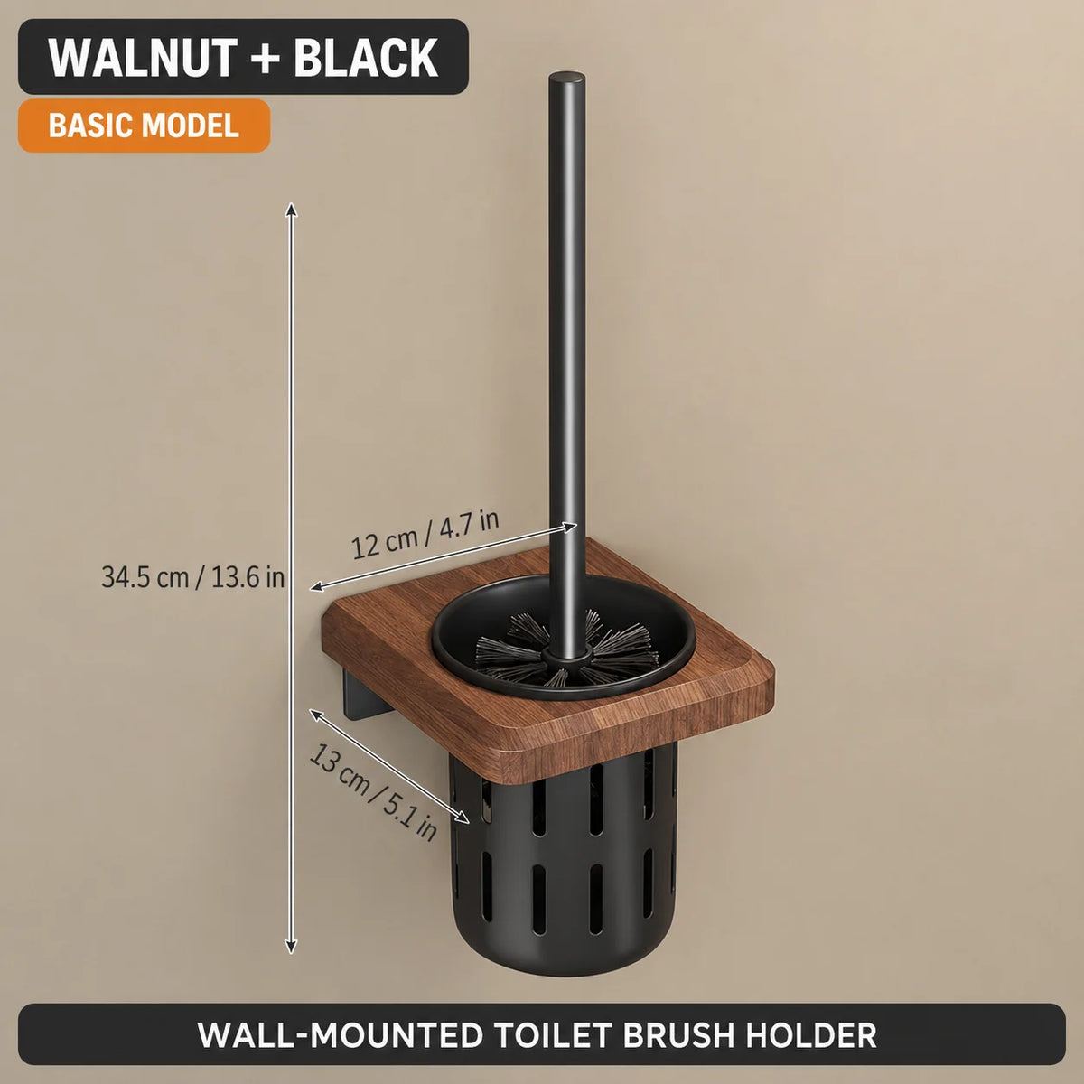 brosse wc bois marron clair support mural blanc moderne rangement ventilé minimaliste