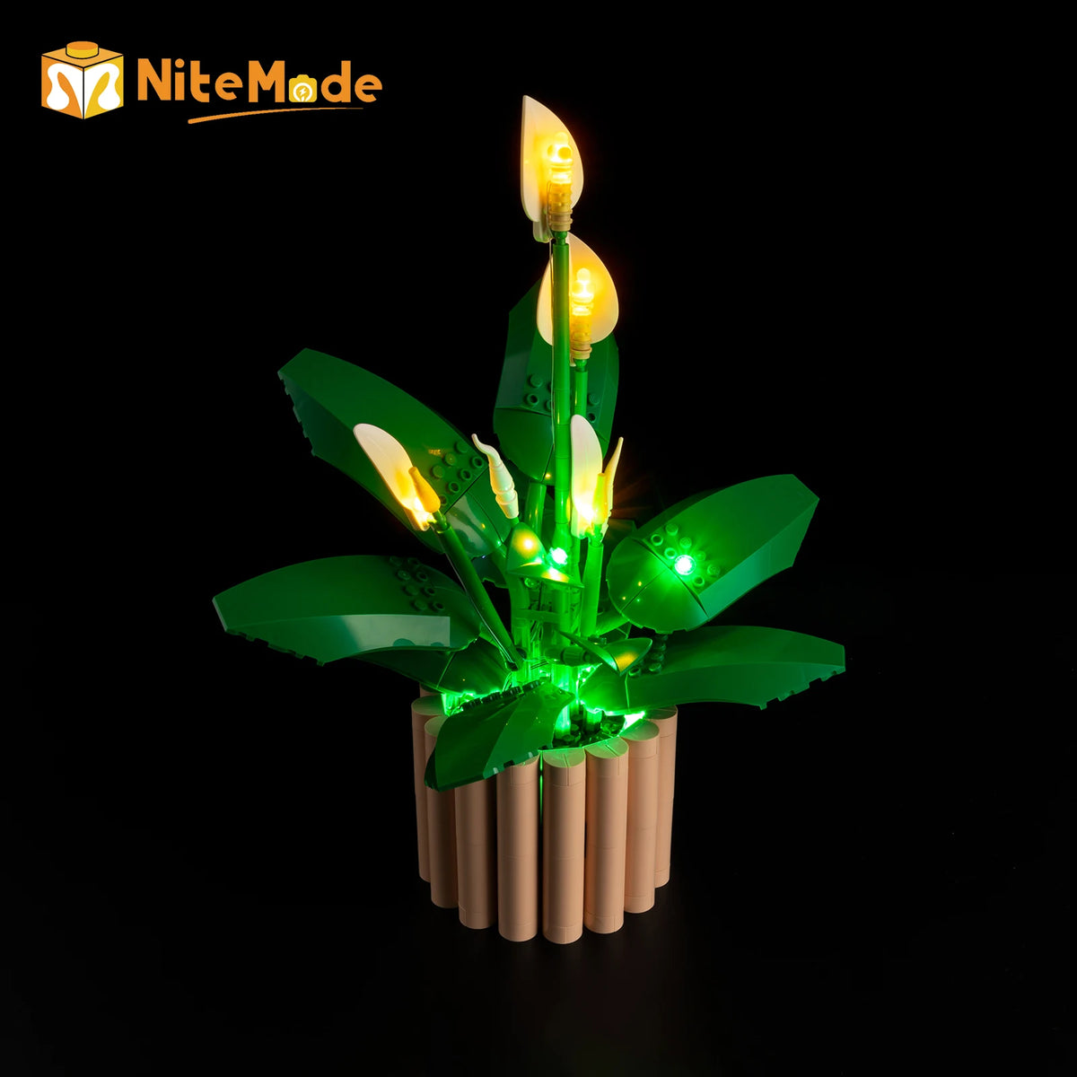 plante artificielle lumineuse feuilles larges éclairage led moderne décoration base vase cable usb