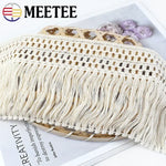 dentelle coton franges écharpe ethnique boho chic 12cm blanc cassé tissu artisanal transparent mariage