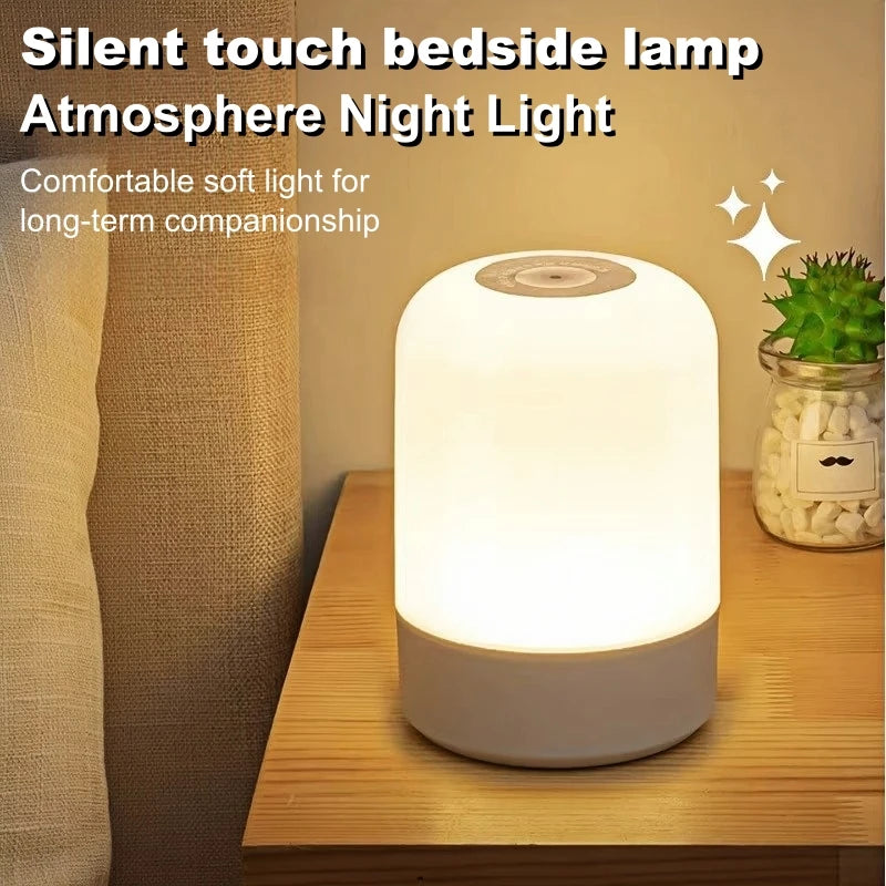 lampe tactile rechargeable led blanc moderne sans fil usb ambiance chambre table