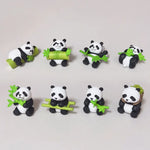 ornements paysagers pandas compagnons figurines cartoon mignon panier bambou pvc opaques