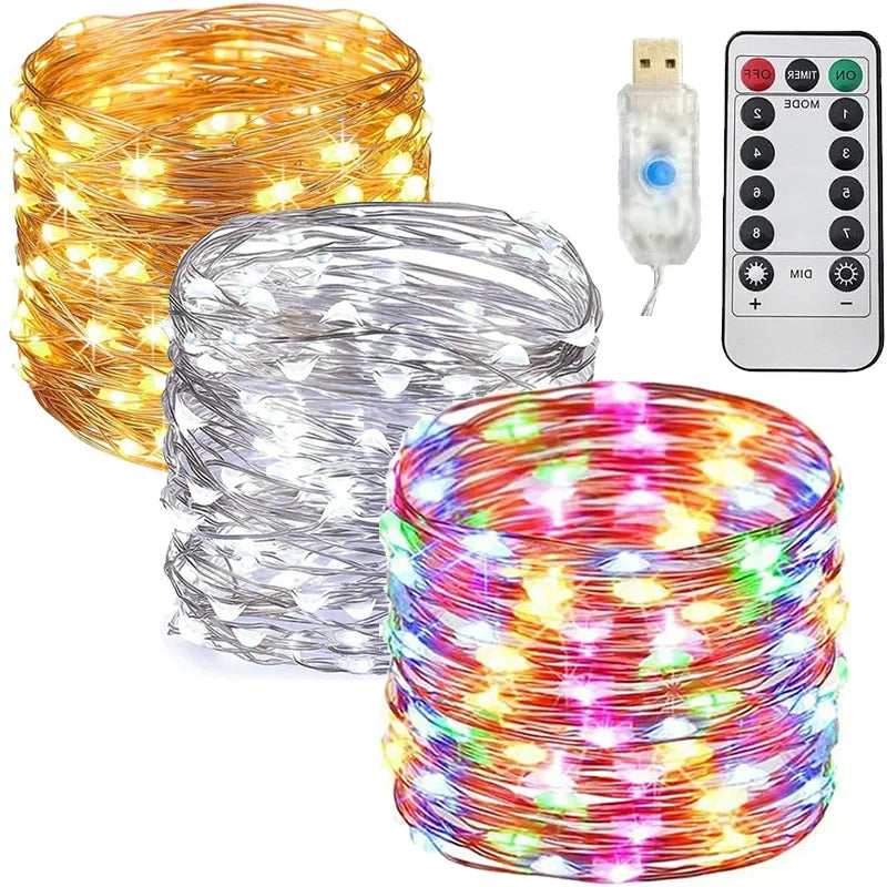 guirlande lumineuse led multicolore 20m 200leds 8modes télécommande étoiles moderne adhésif noël fêtes decoration
