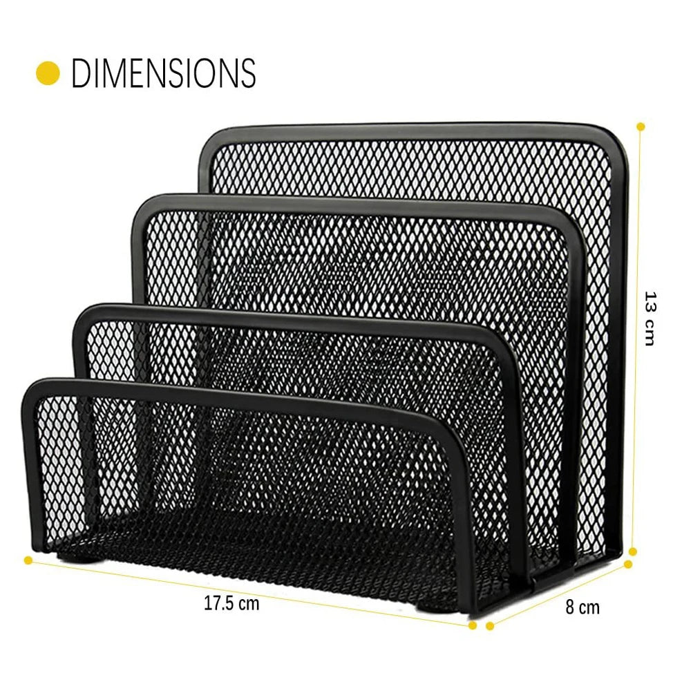 organisateur métal noir maille moderne enveloppes cartes postales carnets
