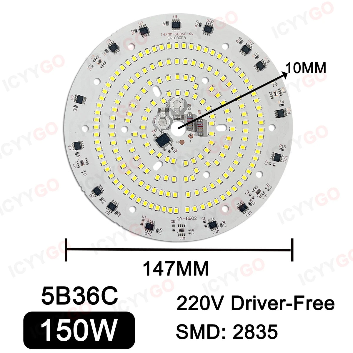 plaque led 24w 40w 50w 80w 100w 150w blanc diodes smd 2835 moderne ac220v