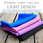 tapis yoga pliable caoutchouc naturel violet rose bleu noir hexagonal sportif minimaliste