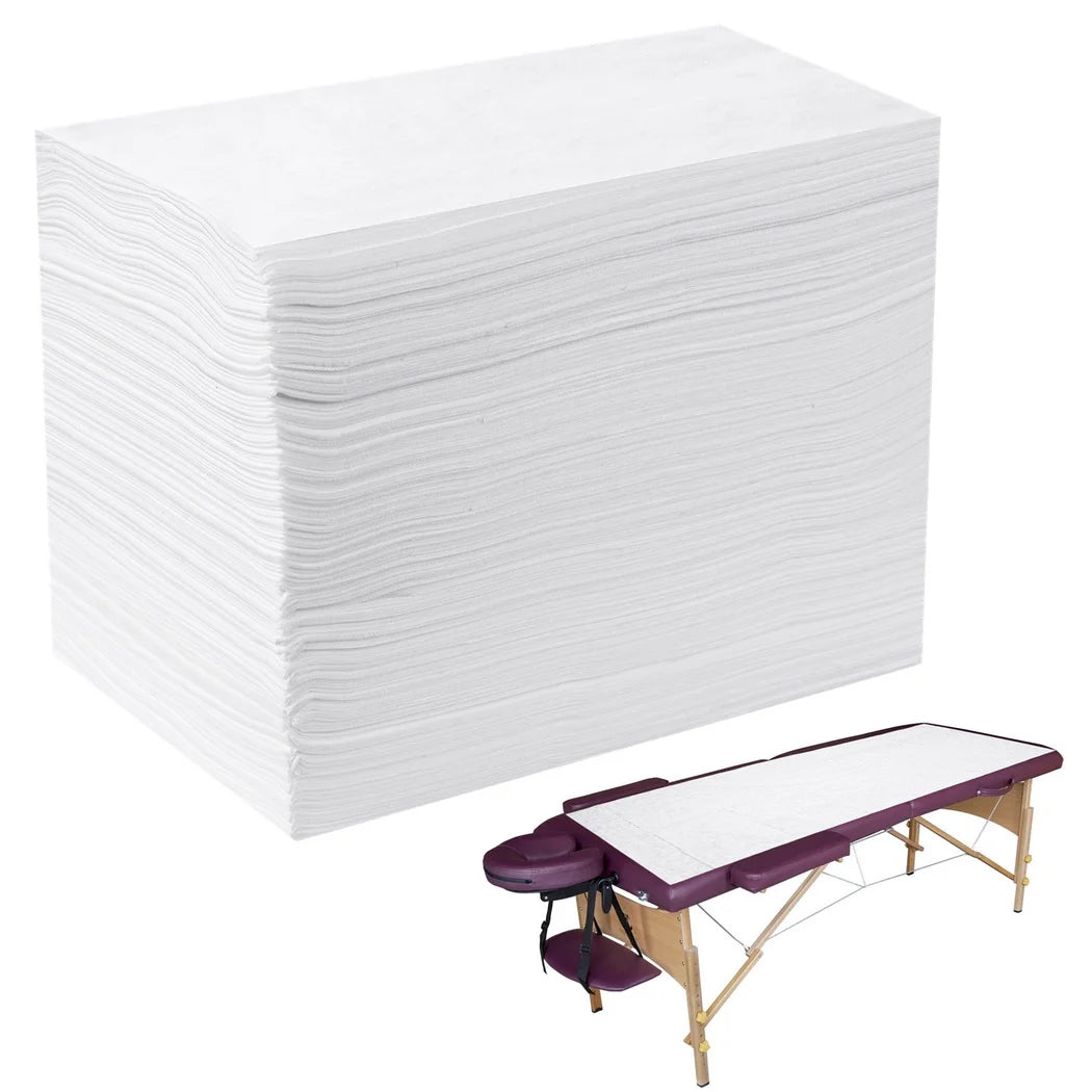 serviettes jetables blancs non tissées simples tables massage 100 pièces