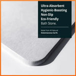tapis bain antidérapant absorbant rapide diatomée microfibre moderne gris uniforme respectueux environnement