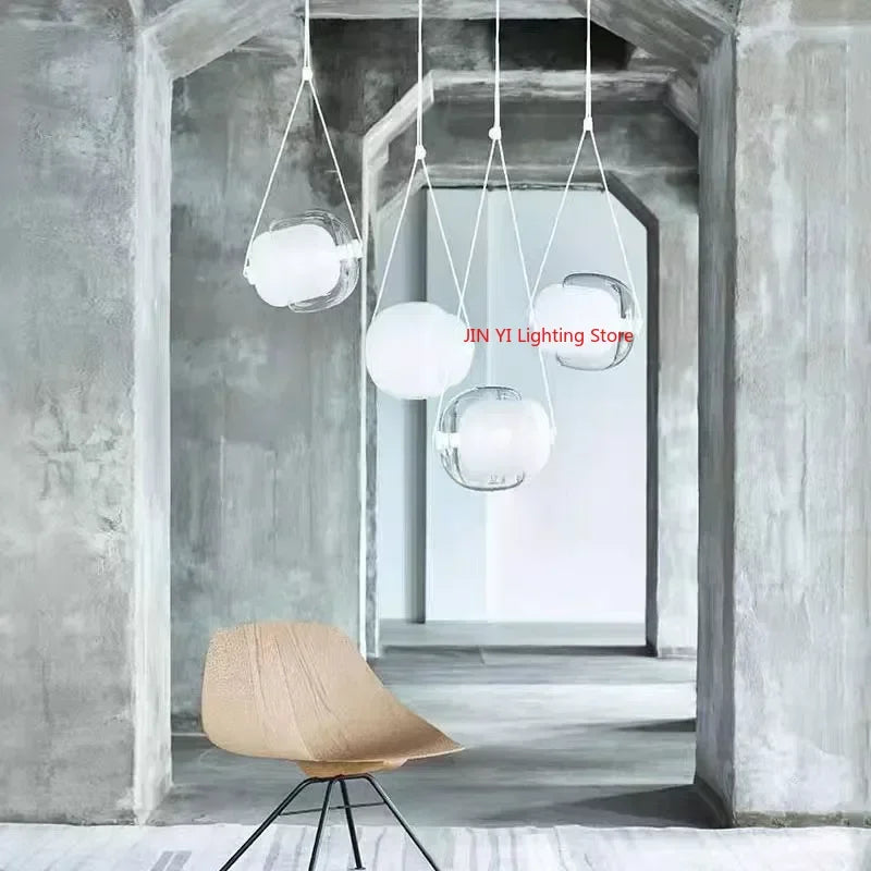 lustre suspendu moderne transparent ampoules led colorées chambre salonhôtel