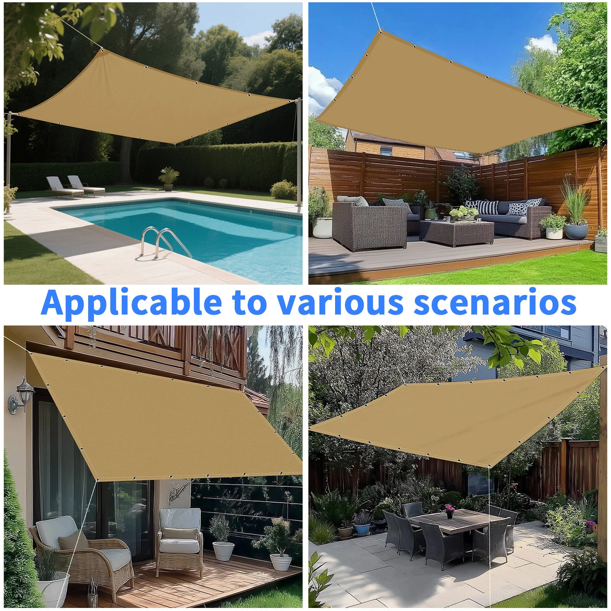 voile soleil beige uni moderne résistante l'eau 2m 2m 2m 3m 3m 3m 4m