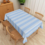 nappe table rayée rose blanche moderne réutilisable polyester rectangle maison fête