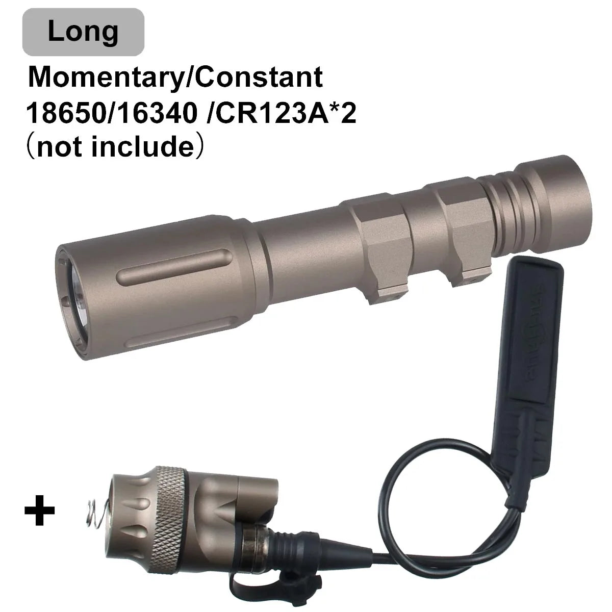 lampe torche led noire dorée texturée moderne 1300 lumens picatinny clip robuste