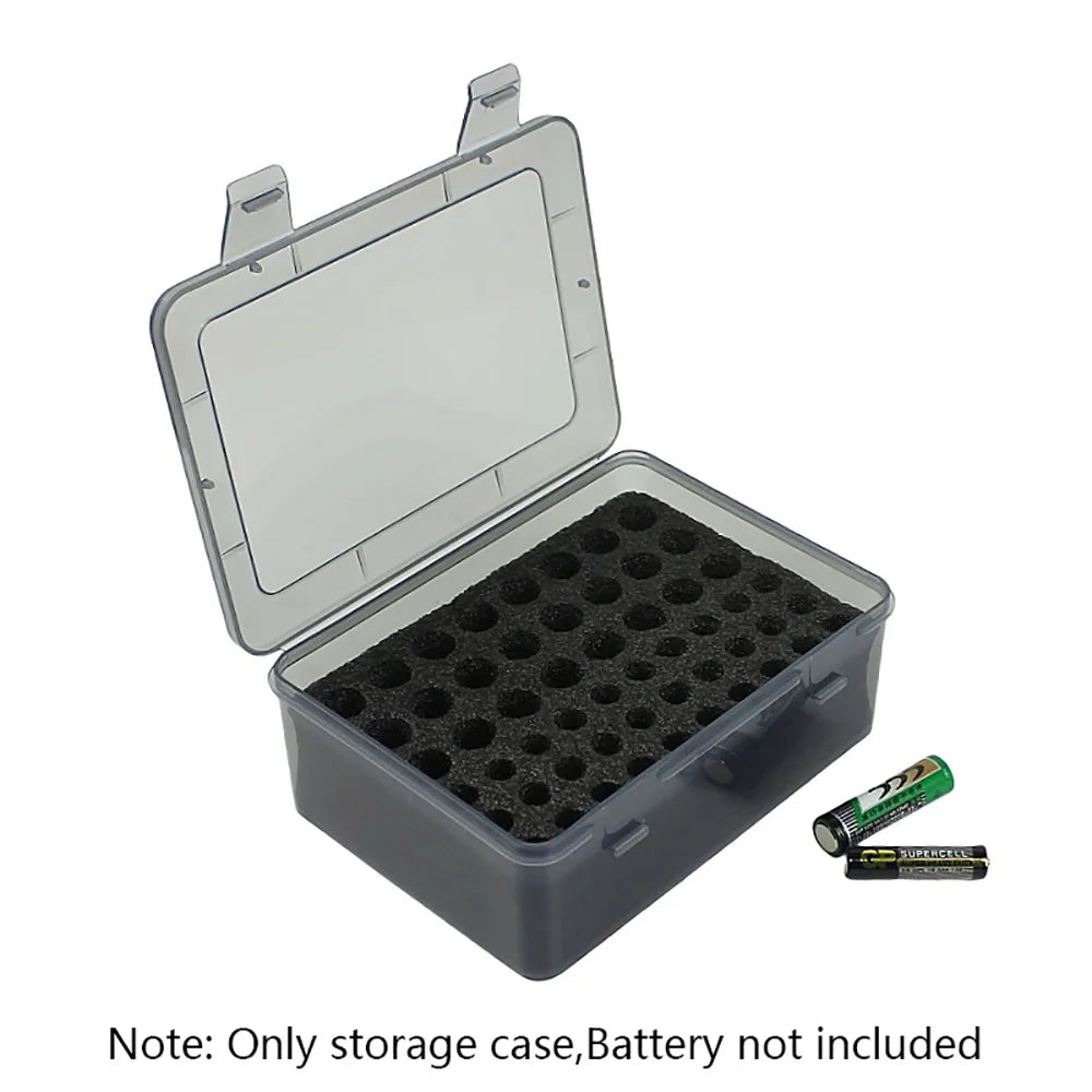 boîte rangement batteries aa aaa 24 30 emplacements mousse noire transparente pratique