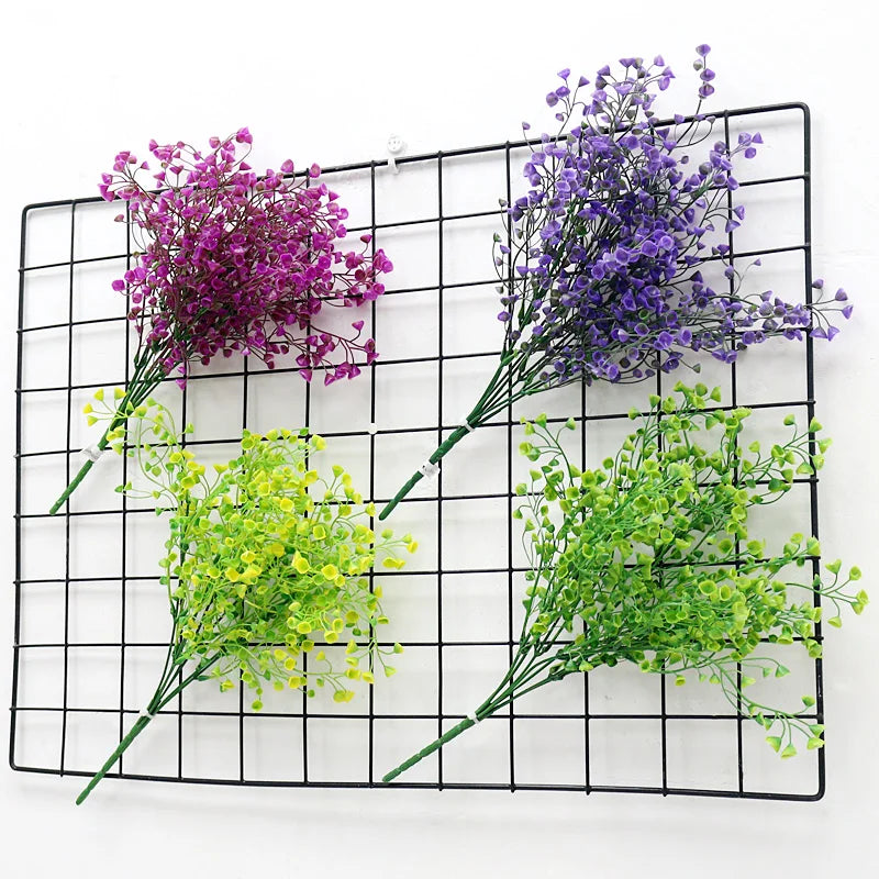 bouquet artificiel violet rose vert cloches modernes décoration intérieure maison événements anniversaires fêtes