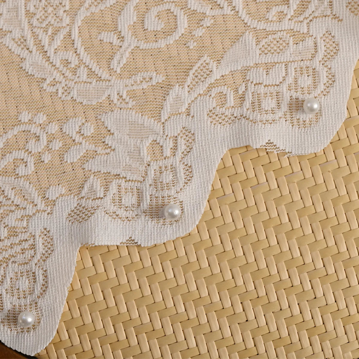 rideau blanc broderie florale transparent classique cuisine chambre