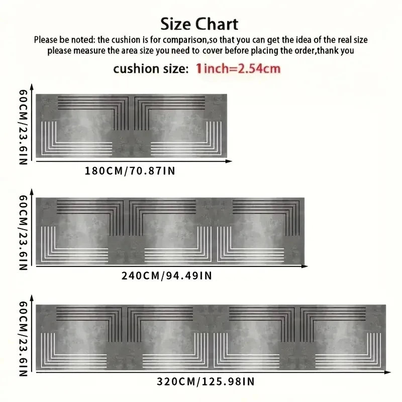 tapis géométrique moderne gris blanc antidérapant polyester maison chambre salle bain