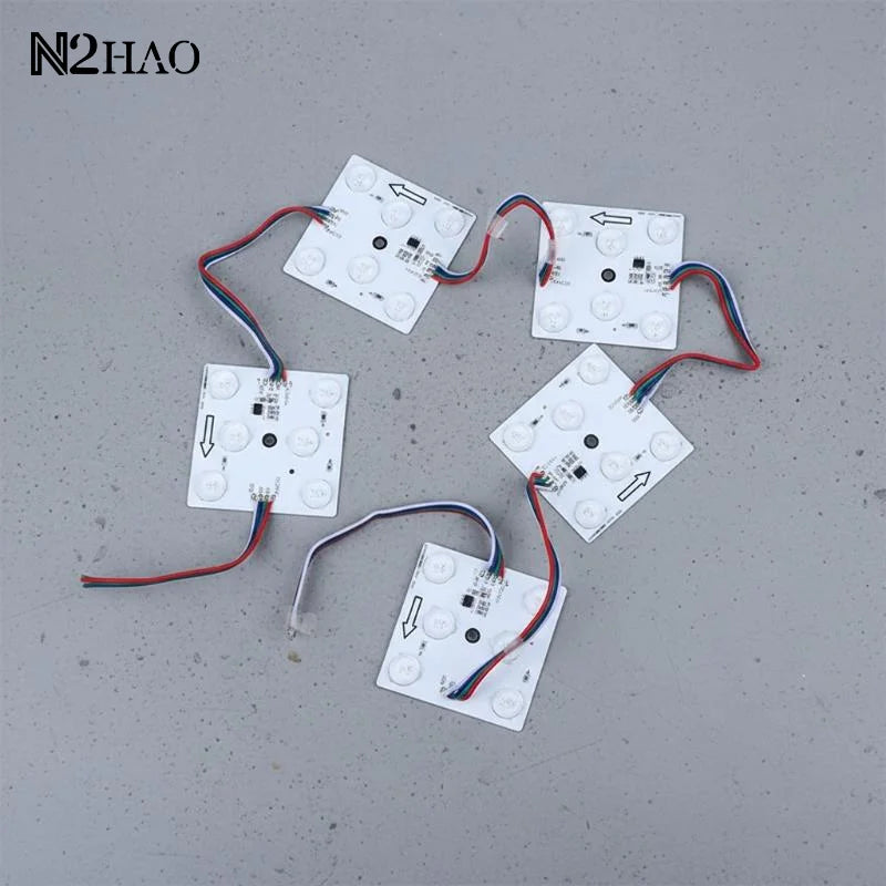 plaque led moderne blanc ronde opaques câbles multicolores modules led 24v